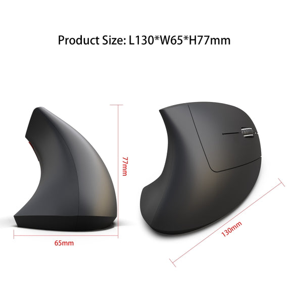 HXSJ T29 Bluetooth 3.0 Wireless Bluetooth 6-Keys 2400 DPI Adjustable Ergonomics Optical Vertical Mouse(Grey)