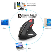 HXSJ T29 Bluetooth 3.0 Wireless Bluetooth 6-Keys 2400 DPI Adjustable Ergonomics Optical Vertical Mouse(Grey)