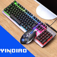 YINDIAO K002 USB Wired Mechanical Feel RGB Backlight Keyboard + Optical Silent Mouse Set(Black) - Wired Keyboard by YINDIAO | Online Shopping South Africa | PMC TechLife | Buy Now Pay Later Mobicred