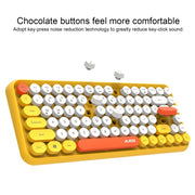 Ajazz 308I Tablet Mobile Phone Computer Household Office Wireless Keyboard(Black)