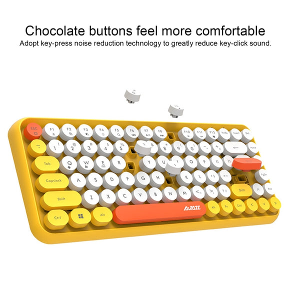 Ajazz 308I Tablet Mobile Phone Computer Household Office Wireless Keyboard(Black)