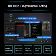 AULA F2088 108 Keys Mixed Light Plating Punk Mechanical Blue Switch Wired USB Gaming Keyboard with Metal Button(Silver)