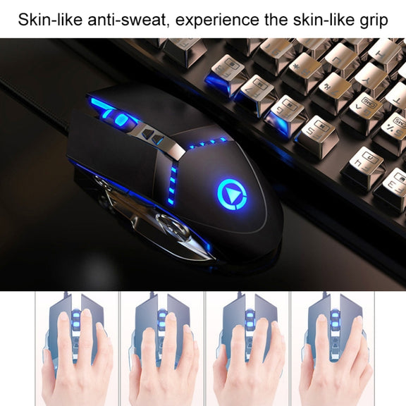 YINDIAO V2 Mechanical Feel Gaming Keyboard Mouse Set (Black Rainbow Light)