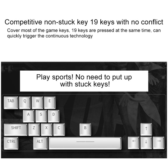 YINDIAO V2 Mechanical Feel Gaming Keyboard Mouse Set (White Rainbow Light)