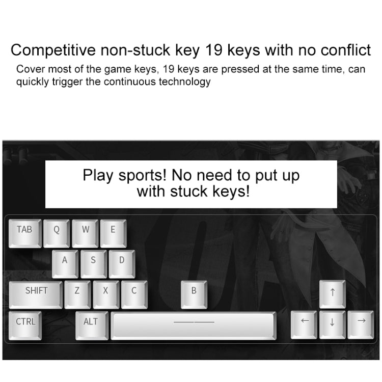 YINDIAO V2 Mechanical Feel Gaming Keyboard Mouse Set (Black Rainbow Light)
