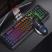 YINDIAO V2 Silent Mechanical Feel Gaming Keyboard Mouse Set (Black)