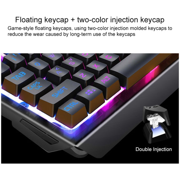 YINDIAO V2 Silent Mechanical Feel Gaming Keyboard Mouse Set (Black)
