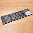 GK408 Three-fold Rechargeable Wireless Bluetooth Keyboard with Touchpad, Support Android / IOS / Windows (Black Grey) - Wireless Keyboard by PMC TechLife | Online Shopping South Africa | PMC TechLife | Buy Now Pay Later Mobicred