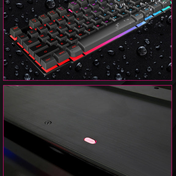 iMICE AK-600 Wired USB Floating Keycap Characters Glow Backlit Gaming Keyboard(Black)