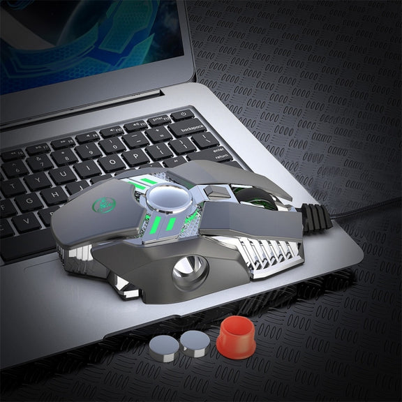 HXSJ J200 7 Keys Programmable Wired E-sports Mechanical Mouse with Light (Silver Grey)