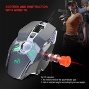 HXSJ J200 7 Keys Programmable Wired E-sports Mechanical Mouse with Light (Silver Grey)