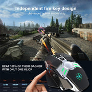 HXSJ J200 7 Keys Programmable Wired E-sports Mechanical Mouse with Light (Silver Grey)