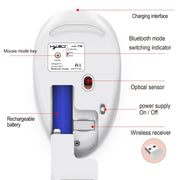 HXSJ T36 2.4G Bluetooth 5.0+3.0 Three-mode Silent Design Wireless Bluetooth Mouse (Silver)