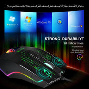 HXSJ J500 7 Keys RGB Programmable Display Screen Gaming Wired Mouse