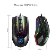 HXSJ J500 7 Keys RGB Programmable Display Screen Gaming Wired Mouse