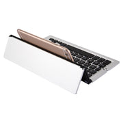 F18 Ultra-slim Rechargeable Foldable 58 Keys Bluetooth Wireless Keyboard with Holder (Silver)