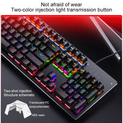 YINDIAO ZK-3 USB Mechanical Gaming Wired Keyboard, Blue Shaft (White)