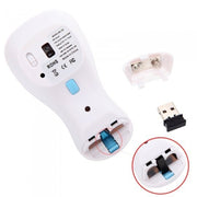 PR-01 6D Gyroscope Fly Air Mouse 2.4G USB Receiver 1600 DPI Wireless Optical Mouse for Computer PC Android Smart TV Box (Blue + White)