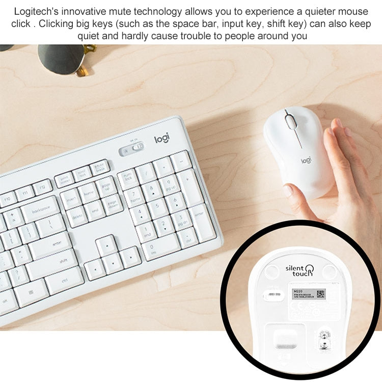 Logitech MK295 USB Wireless Silence Keyboard Mouse Set (White)