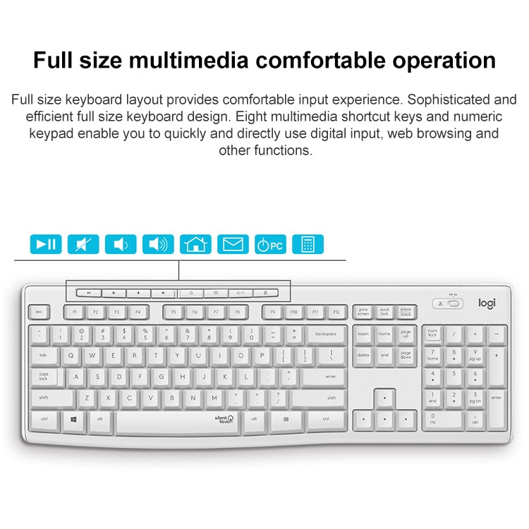 Logitech MK295 USB Wireless Silence Keyboard Mouse Set (Black)