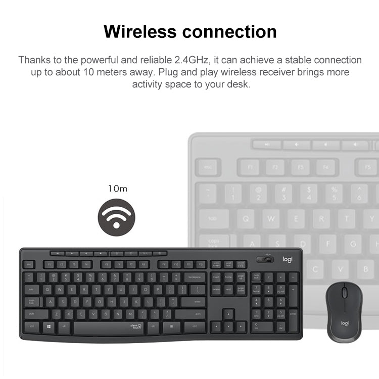 Logitech MK295 USB Wireless Silence Keyboard Mouse Set (White)