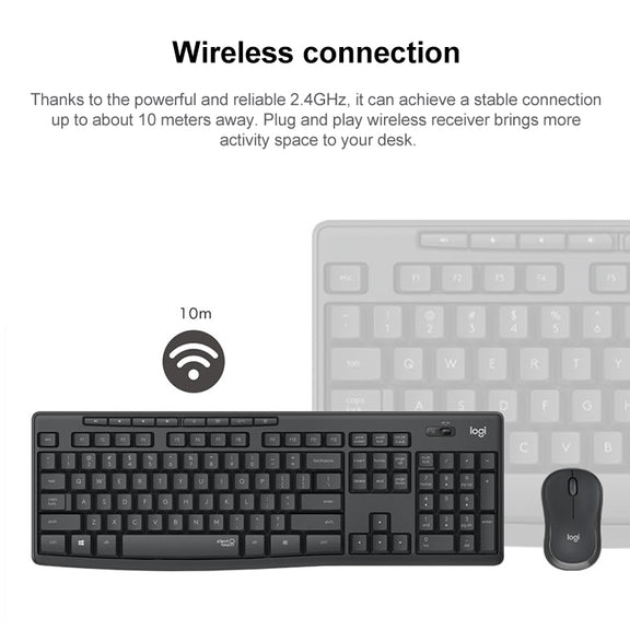 Logitech MK295 USB Wireless Silence Keyboard Mouse Set (White)