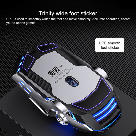 YINDIAO 3200DPI 4-modes Adjustable 7-keys RGB Light Wired Gaming Mechanical Mouse, Style: Audio Version (Black)
