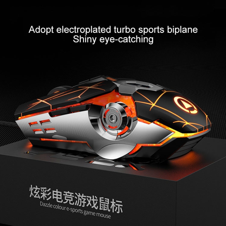 YINDIAO 3200DPI 4-modes Adjustable 7-keys RGB Light Wired Gaming Mechanical Mouse, Style: Audio Version (Black)