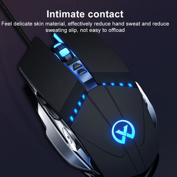 GM20 3200DPI 4-modes Adjustable 7-keys RGB Light Wired Gaming Mouse (Starlight Black)
