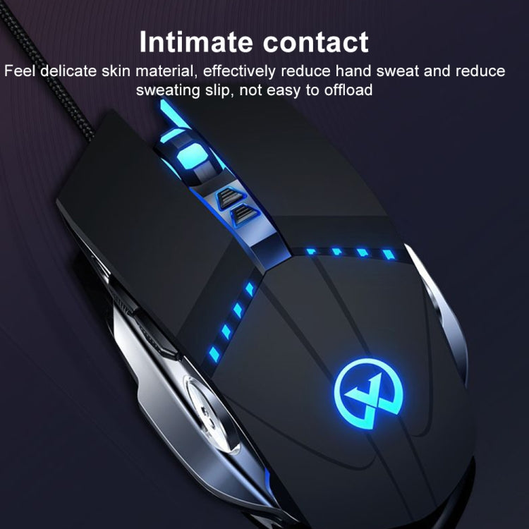 GM20 3200DPI 4-modes Adjustable 7-keys RGB Light Wired Gaming Mouse (Starlight Black)