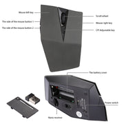 2.4GHz USB Receiver Adjustable 1200 DPI Wireless Optical Mouse for Computer PC Laptop (Grey)