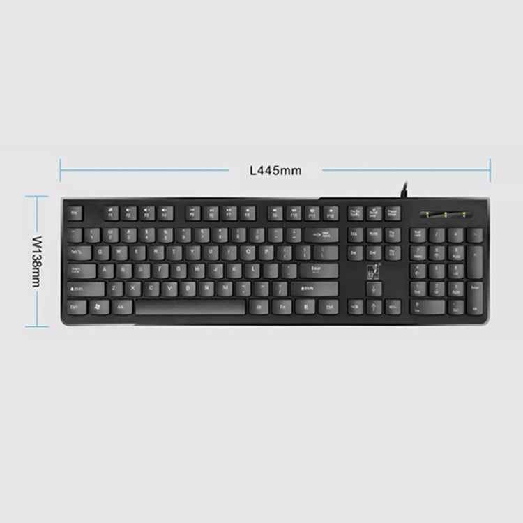 ZGB S500 Square Key USB Wired Computer Keyboard(Black)