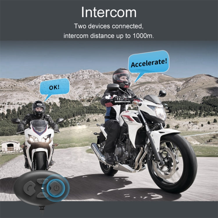 Dier DK12 800m Helmet Wireless Bluetooth Headset 5.0 Water-resistant Double Motorcycle Call Headset With Intercom Function