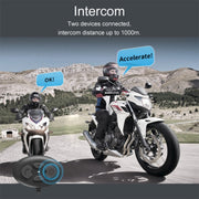 Dier DK12 800m Helmet Wireless Bluetooth Headset 5.0 Water-resistant Double Motorcycle Call Headset With Intercom Function