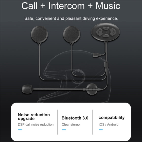 Dier DK12 800m Helmet Wireless Bluetooth Headset 5.0 Water-resistant Double Motorcycle Call Headset With Intercom Function