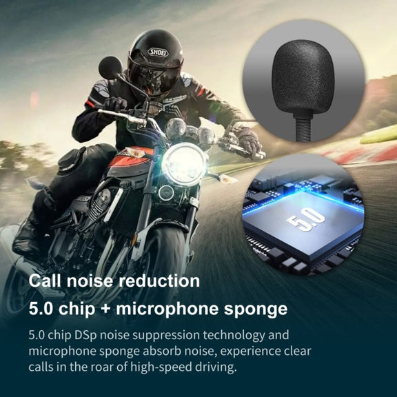 Dier DK11 800m Helmet Wireless Bluetooth Headset 5.0 Water-resistant Double Motorcycle Call headset