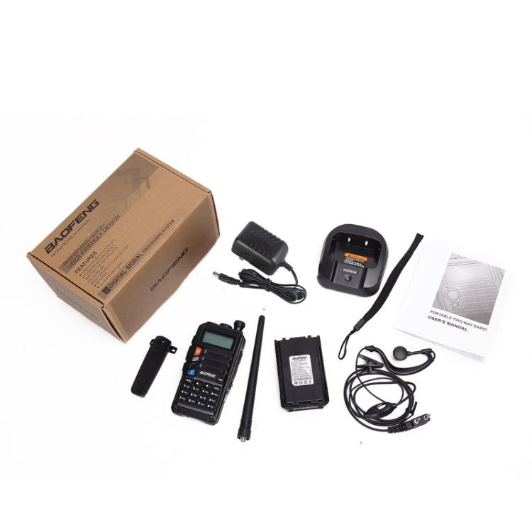 Baofeng BF-UV5R Plus S9 FM Interphone Handheld Walkie Talkie, US Plug (Silver)