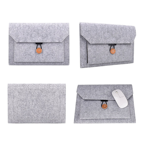 ND06 Multi-purpose Felt Button Laptop Inner Bag for 12.5 inch Laptop(Grey)
