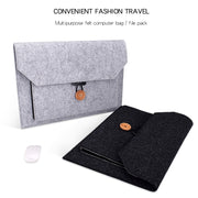 ND06 Multi-purpose Felt Button Laptop Inner Bag for 12.5 inch Laptop(Grey)