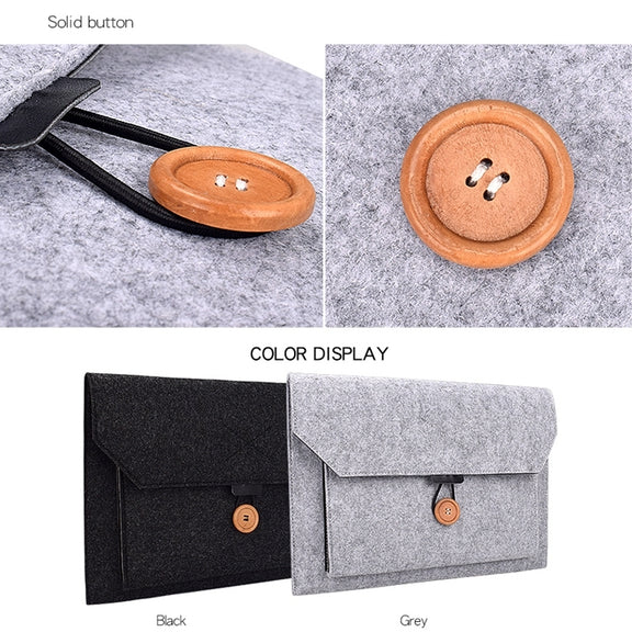 ND06 Multi-purpose Felt Button Laptop Inner Bag for 13.3 inch Laptop(Grey)