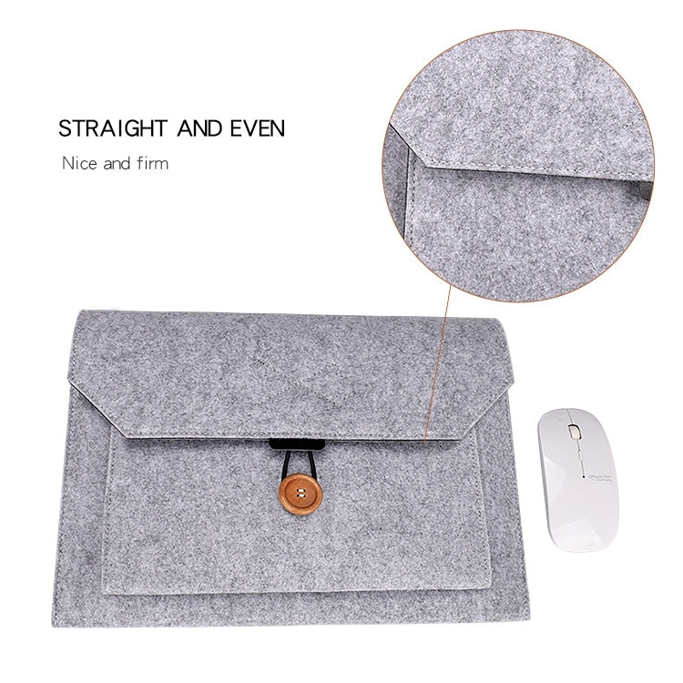 ND06 Multi-purpose Felt Button Laptop Inner Bag for 13.3 inch Laptop(Grey)