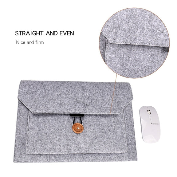 ND06 Multi-purpose Felt Button Laptop Inner Bag for 15.4 inch Laptop(Black)
