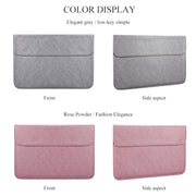 PU01S PU Leather Horizontal Invisible Magnetic Buckle Laptop Inner Bag for 15.4 inch laptops (Grey)
