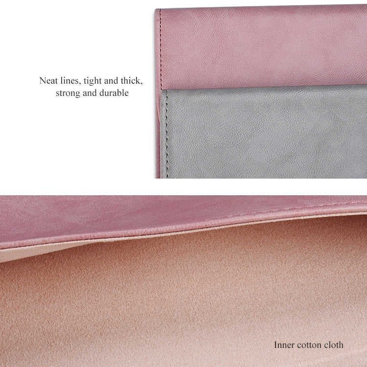PU01S PU Leather Horizontal Invisible Magnetic Buckle Laptop Inner Bag for 15.4 inch laptops (Grey)
