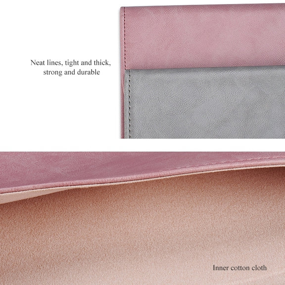 PU01S PU Leather Horizontal Invisible Magnetic Buckle Laptop Inner Bag for 15.4 inch laptops (Grey)