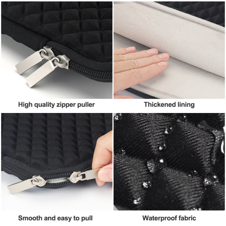 Diamond Texture Laptop Power Bag, Size: 16 x 13 x 1.5cm (Black)