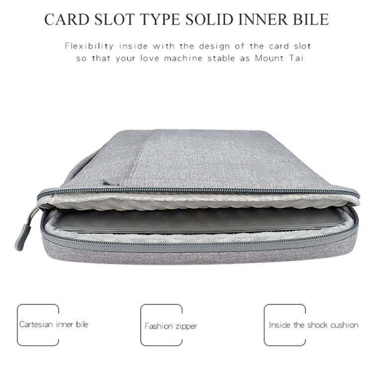 Oxford Cloth Water-resistant Laptop Handbag for 14.1 inch Laptops, with Trunk Trolley Strap(Grey)