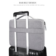 Oxford Cloth Water-resistant Laptop Handbag for 14.1 inch Laptops, with Trunk Trolley Strap(Grey)