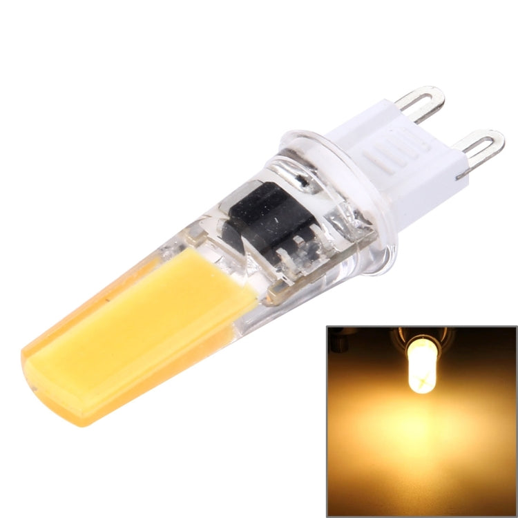 G9 3W 300LM COB LED Light , Silicone Dimmable for Halls / Office / Home, AC 220-240V, White Plug(Warm White)