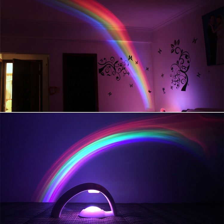 Romantic Rainbow Projection Decorative Lamp Bedside LED Night Light (White)